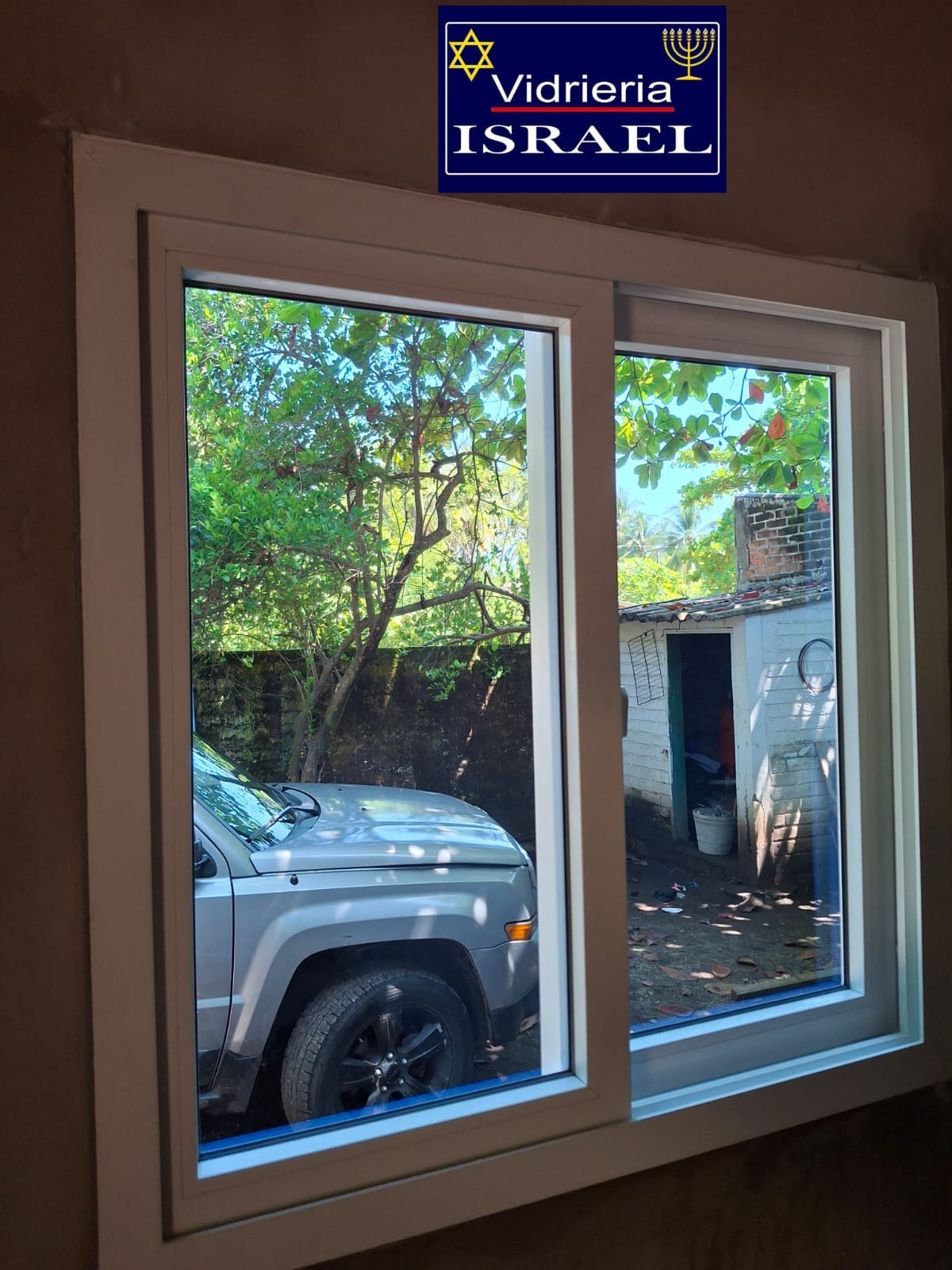 VENTANA FRANCESA CORREDIZA ALUMINIO BLANCO